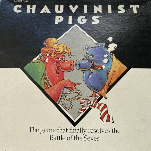 Chauvinist Pigs Board Game by Tiger Vintage‎ 1991 Edition Complete Pre Owned - Picture 2 of 9